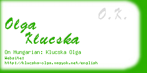 olga klucska business card